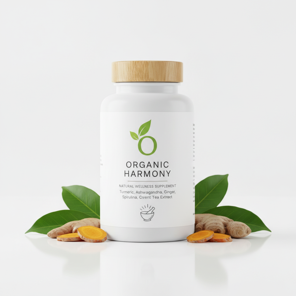 Organic wellness multivitamin supplement bottle